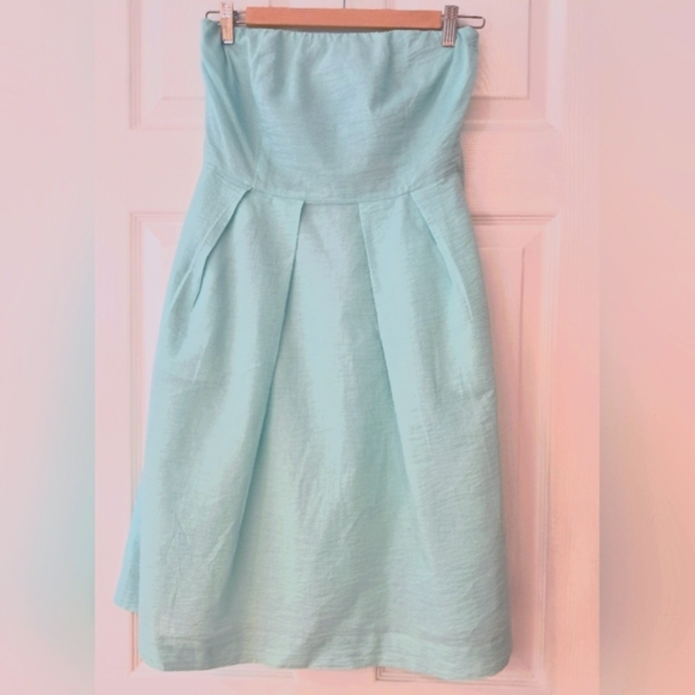 J. Crew Strapless Mint Green Dress | Size 4